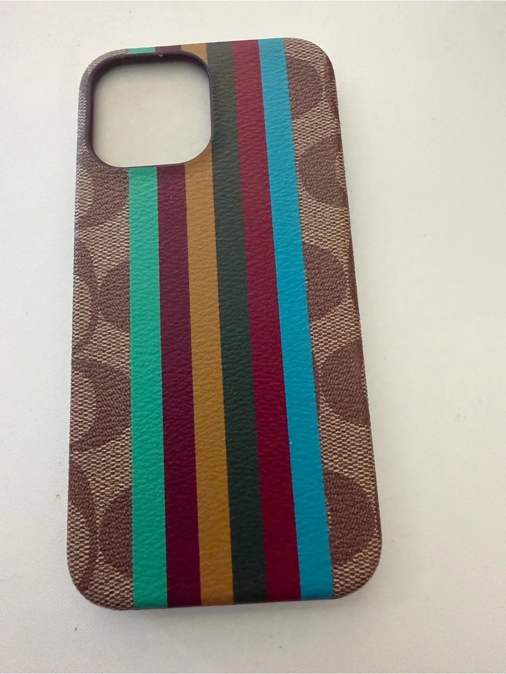 Coach Signature Stripe iPhone 12/13 Pro Max MagSafe Case